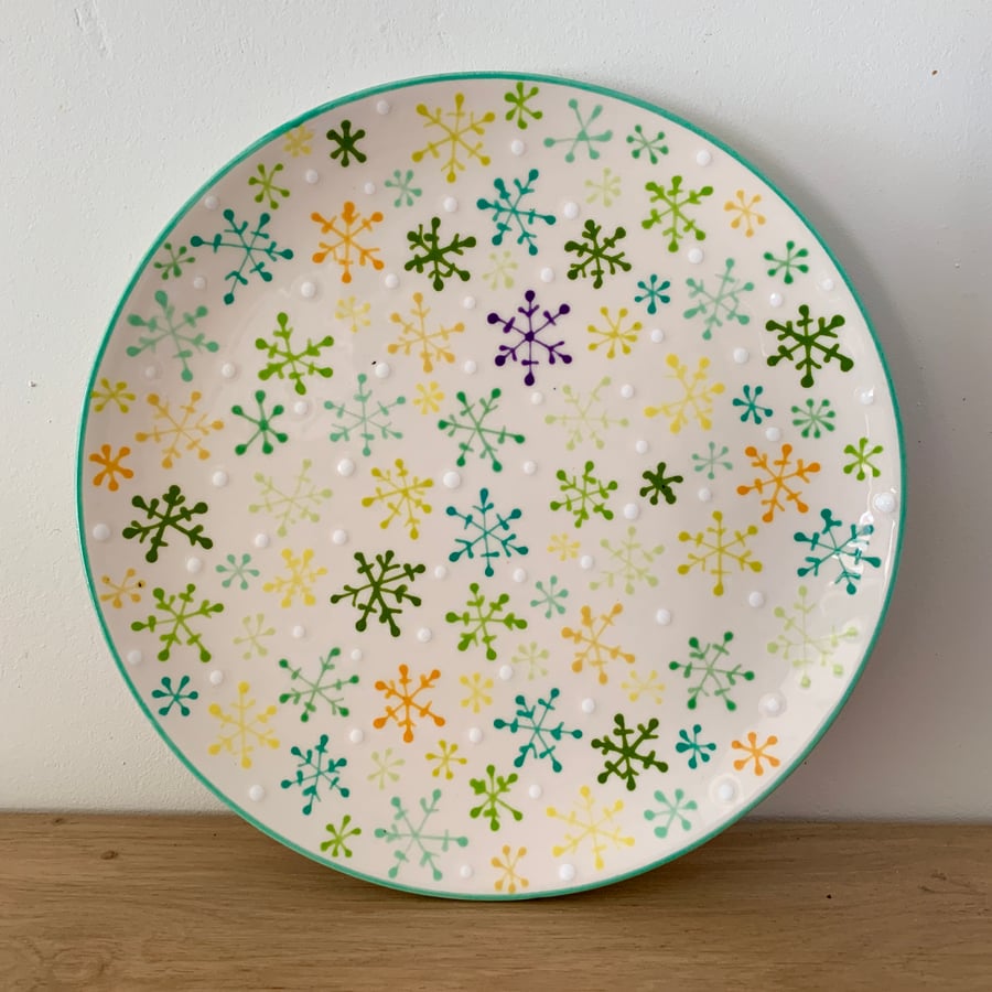 SALE Snowflake Coupe Plate