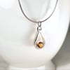 Silver Pendant Necklace with Citrine 