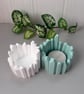 Crystal Style Tealight Holder – White or Soft Green – Handmade Home Decor