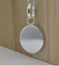 Sterling Silver Round Disc Pendant Necklace - Plain-Smooth Lengths 16-24 Inches - Image 4