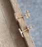 9ct gold semi circle earrings, Embossed texture - Image 6
