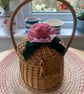 Sewing basket or handbag in revamped vintage wicker 