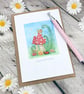 Toadstool Card - Blank Card - Birthday Card - Toadstool & Snail - Stargazing - Image 1