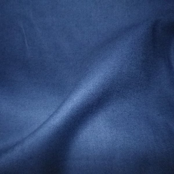 2m blue midweight cotton  fabric, nice handle, free UK shipping