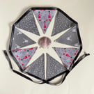Pink & Grey Christmas Bunting - small reversible 