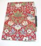 Book Cover A5 Notebook With Pen Holder William Morris Strawberry Thief Birds Red