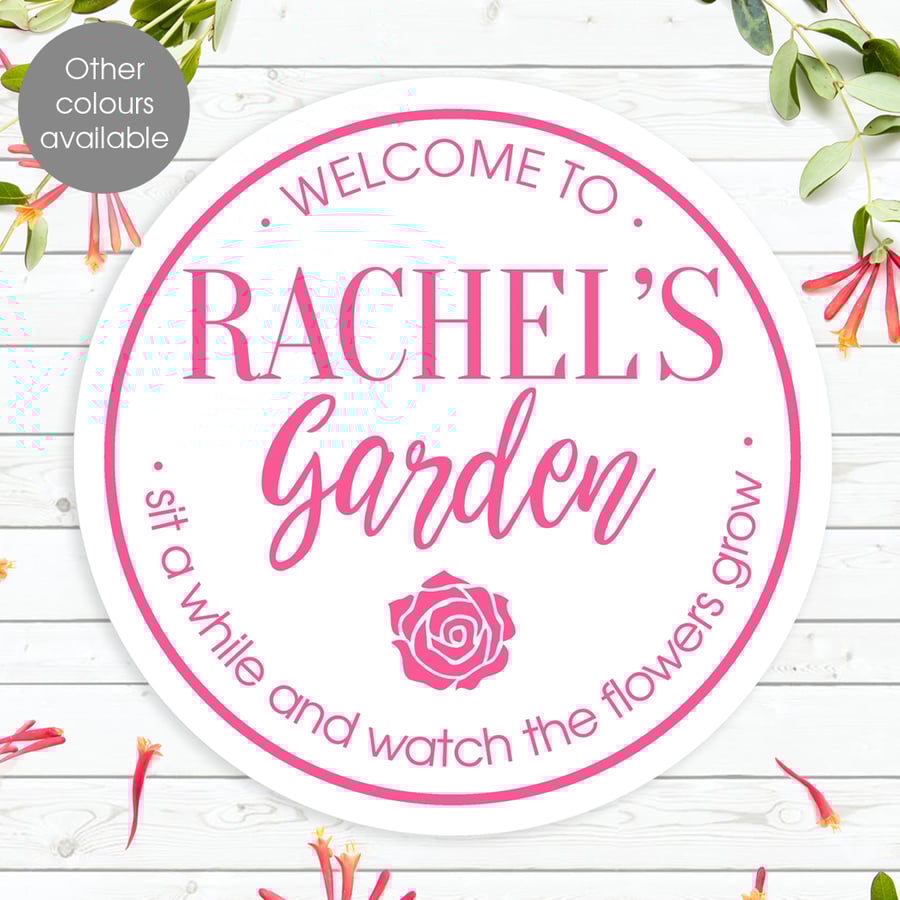 Garden Wall Sign, personalised plaque for inside or outside, gift for gardener