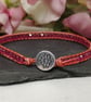 Pink spinel gemstone and orange leather bracelet, August birthstone  - Image 8