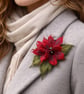 Handmade Felted Wool Flower Brooch - Image 4