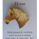 Palomino Horse Brooch - Hand Painted & Varnished