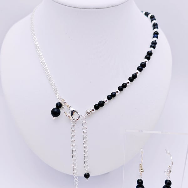 Multi purpose Gemstone necklace, Bracelet, earrings, silver necklace, silver bra