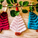 Set of 3 Crochet Christmas Tree Decorations