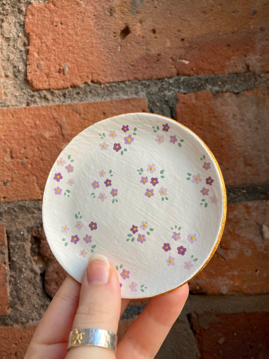 Floral Cluster Trinket Dish - Plain - Trinket Dish - Floral