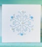 Hand Sewn Snowflake Card. Embroidered Card. Keepsake Card. Christmas Card. - Image 1