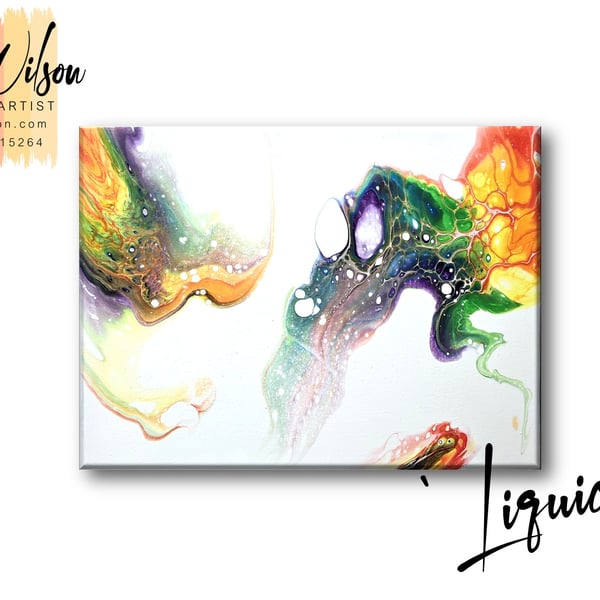 Handmade Acrylic Fluid Art - Original Abstract Painting