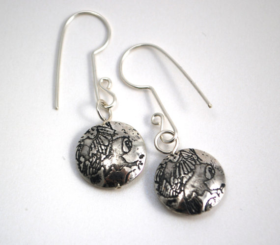 Silver Owl Drop Earrings