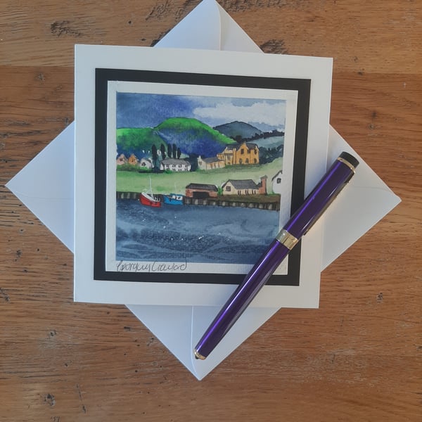 Blank Card. Birthday Card. Anniversary Card. Scottish Harbour For Him For Her