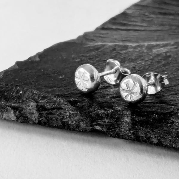 Sterling Silver Starburst STUD earrings, Handmade Urban Jewellery