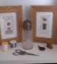 Hearts with Gold Silver & White Handstitched Geometric Small Art Pictures - Image 6