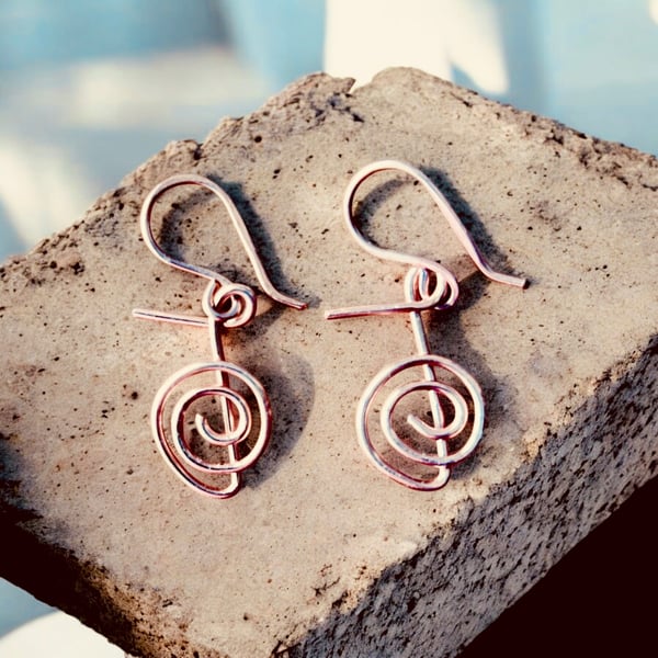 Reiki Symbol Copper Earrings - Spiritual, Mindfulness, Wellbeing