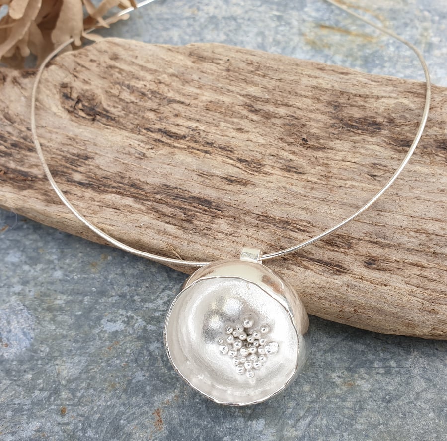 Silver domed statement pendant 