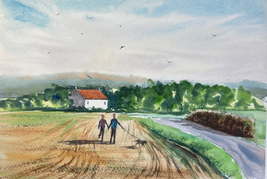 Angrove fields Great ayton (Pure Original Watercolour)