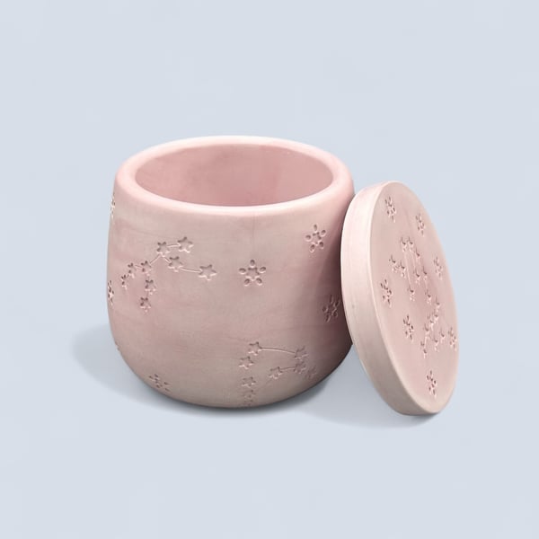 Cloudy Pale Wine Marble Constellation Jewellery Box or Trinket Pot 
