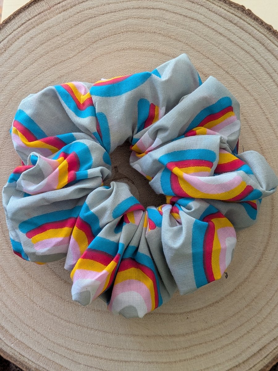 Rainbow Print Large Scrunchie