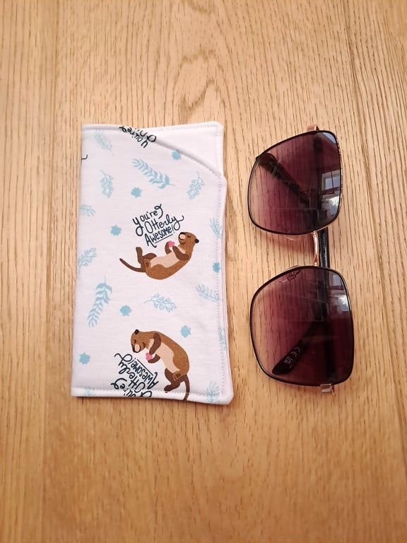 Otterly awesome otter fabric padded glasses case