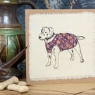 Jack Russell blank card - handmade stitched dog card, birthday, greetings card