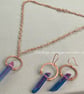 Boho Hammered Copper Rainbow Quartz Point Pendant with Infinity Link Chain - Image 6