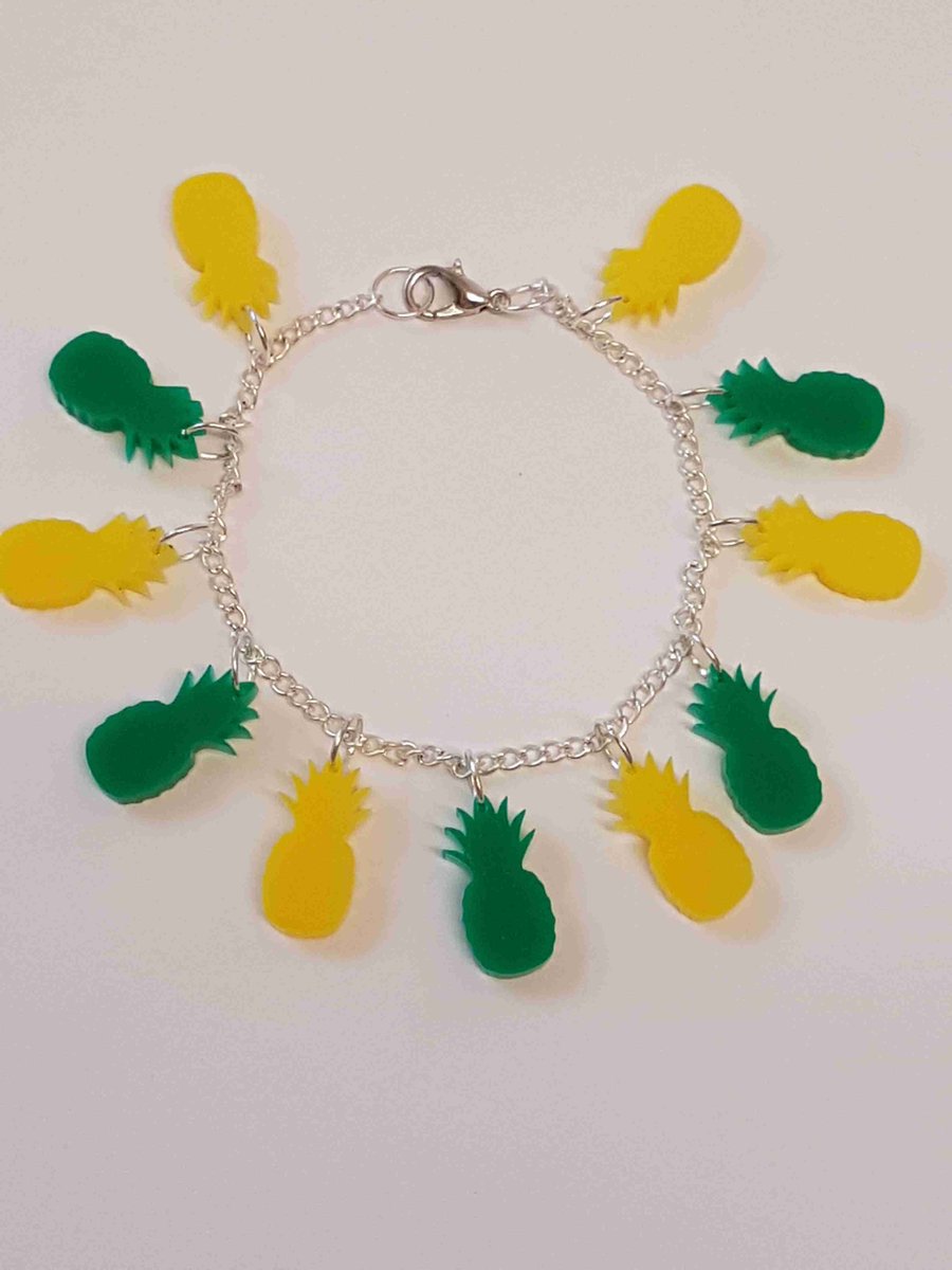 Multiple Pineapple Fruity Bracelet - Acrylic