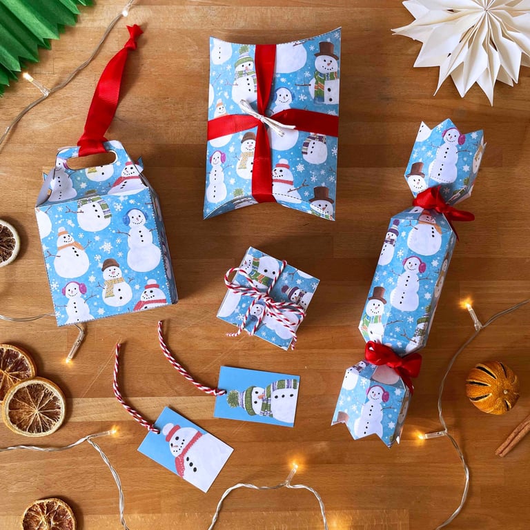 Christmas Gift Box Making Kit – Colourful Snowmen