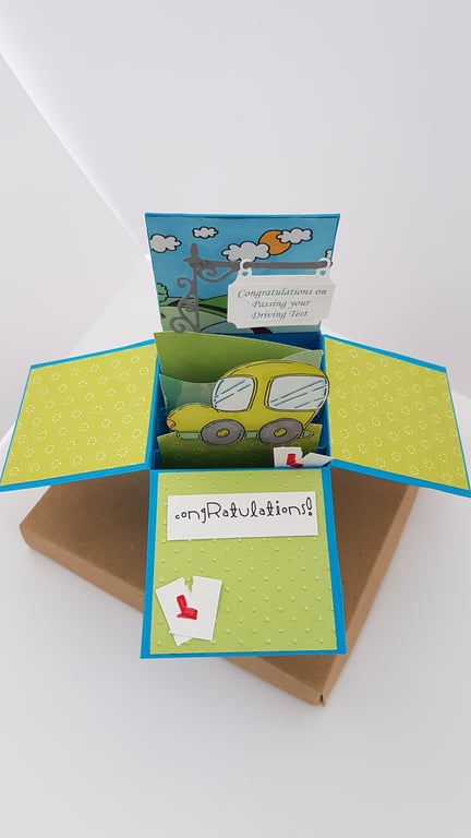 Green Congratulations Driving Test Box Card
