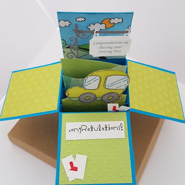 Green Congratulations Driving Test Box Card