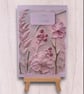 Happy birthday card, lilac, purple, silver and pink floral, embossed, flowers - Image 5