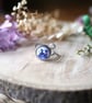 Blue Abalone Shell Stainless Steel Adjustable Ring - Hypoallergenic jewellery - Image 1