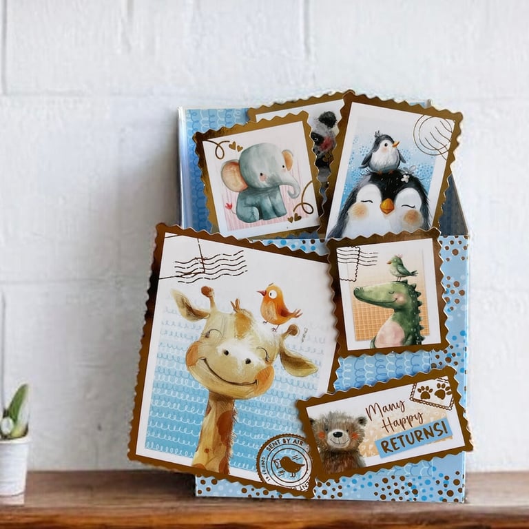 Pop Up Birthday Card. Zoo 3D Pop Up Birthday Card for a Child