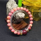 14mm Red Agate 8mm Crazy Agate elastic natural crystal bracelet