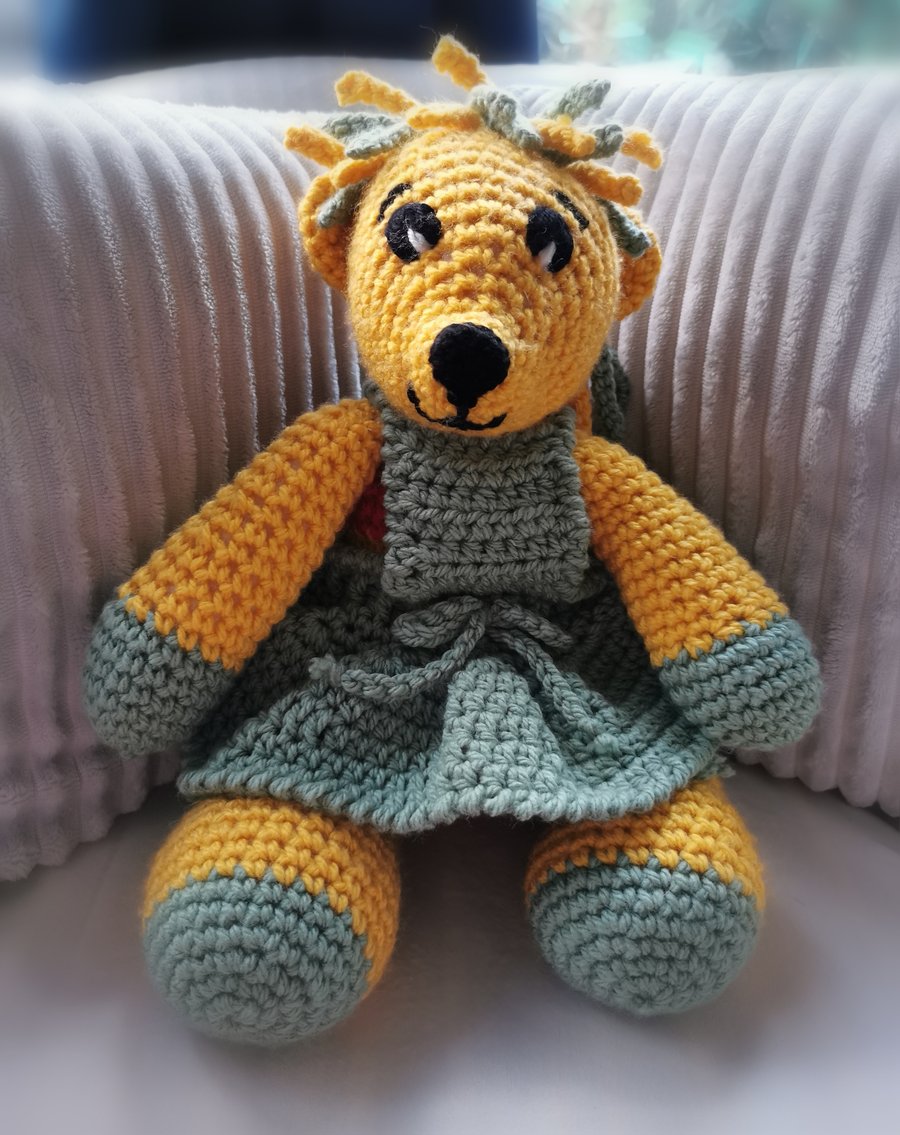 Large Colourful Crocheted 70's Style Vibes BabyBear