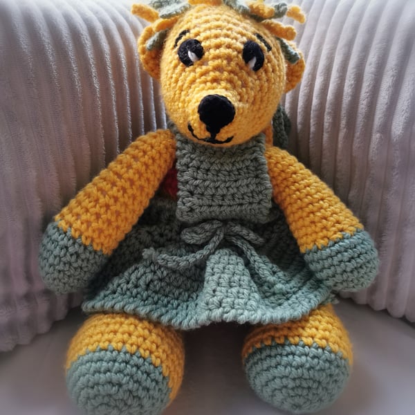 Large Colourful Crocheted 70's Style Vibes BabyBear