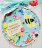 Thank You For Helping Me Grow, Bee Teacher Gift, Flower Market Hoop, 