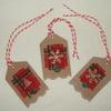 Christmas Tartan Gift Tags 3pk, Handmade Xmas Message Tags
