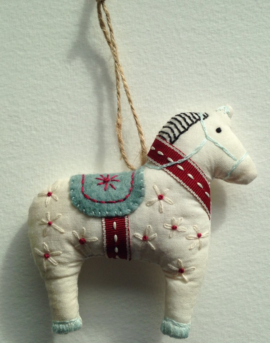 Christmas Dala Horse Tree Decoration