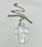  Silver Chain Necklace with Glass Cross 