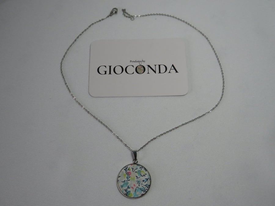 Hand Crafted Pretty Pendant - Made Using Liberty Print Fabric 