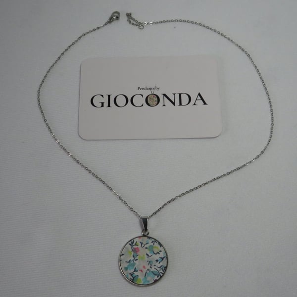Hand Crafted Pretty Pendant - Made Using Liberty Print Fabric 