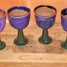 Traditional design stoneware and delightful Wine goblets