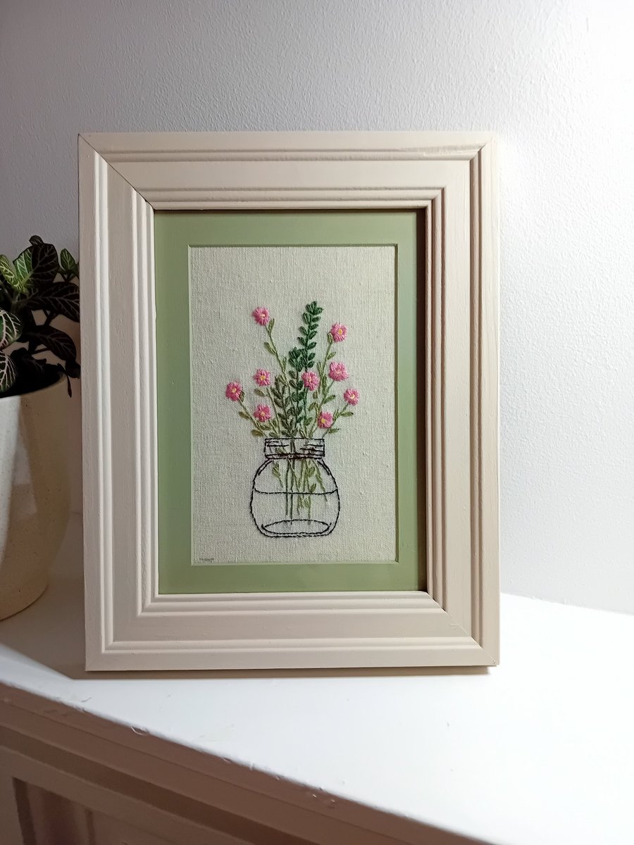 Hand Embroidered Framed Picture