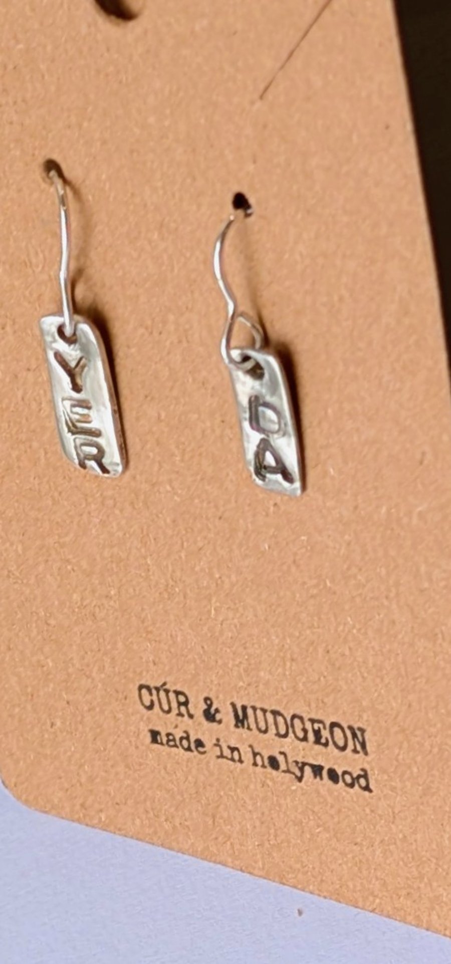 Image of Fine Silver YER DA Earrings
